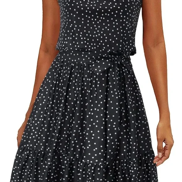 Chic Black and White Polka Dot Dress - Picture 4 of 5